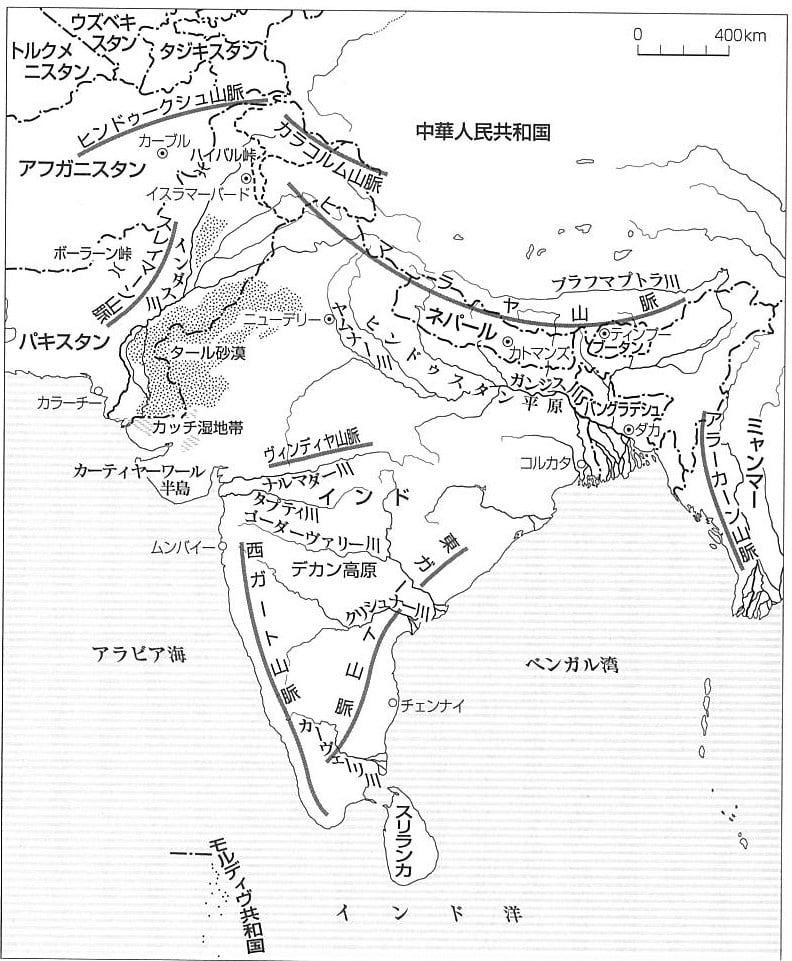 インド地理図