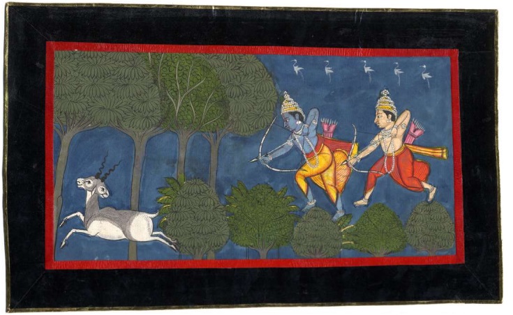 鹿を追うラーマ(左)とラクシュマナ(右)。©The Trustees of the British Museum