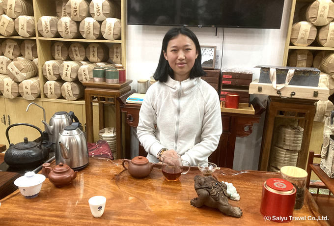 プーアール茶の試飲