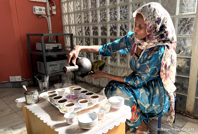 コーヒーセレモニーの実演