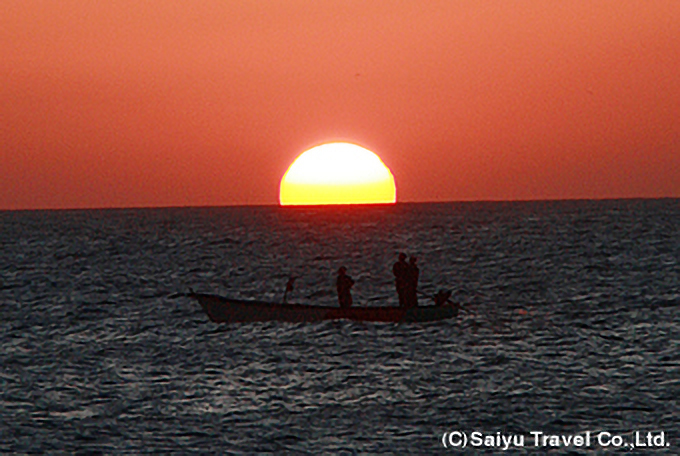 アラビア海に沈む夕日