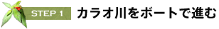 カラオ川をボートで進む