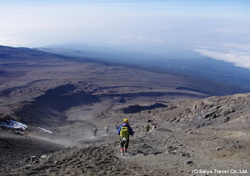 登頂後の下山道