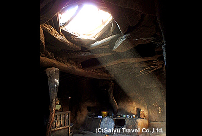 中央アジア特有のラテルネンデッキ天井の住居